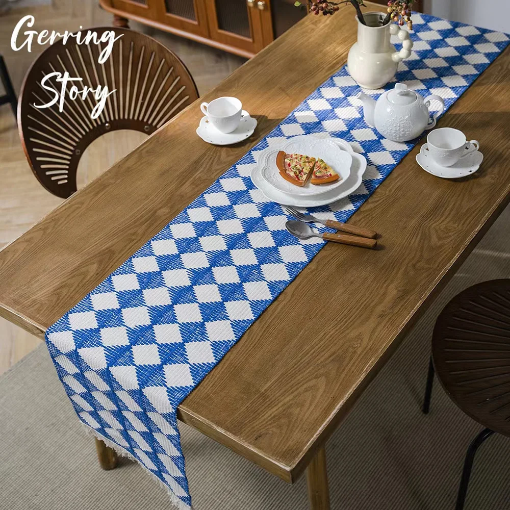 Gerring Thick Blue Table Runner Geometric Dining Table Decoration Wedding Country Boho Home Decor TV Cabinet Tablecloth
Gerring Thick Blue Table Runner Geometric Dining Table Decoration Wedding Country Boho Home Decor TV Cabinet Tablecloth