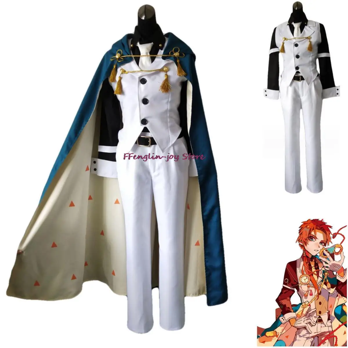 

Anime Jibaku Shounen Toilet-Bound Hanako Kun Aoi Akane Cosplay Costume Military Uniform Cloak Adult Man Halloween Carnival Suit