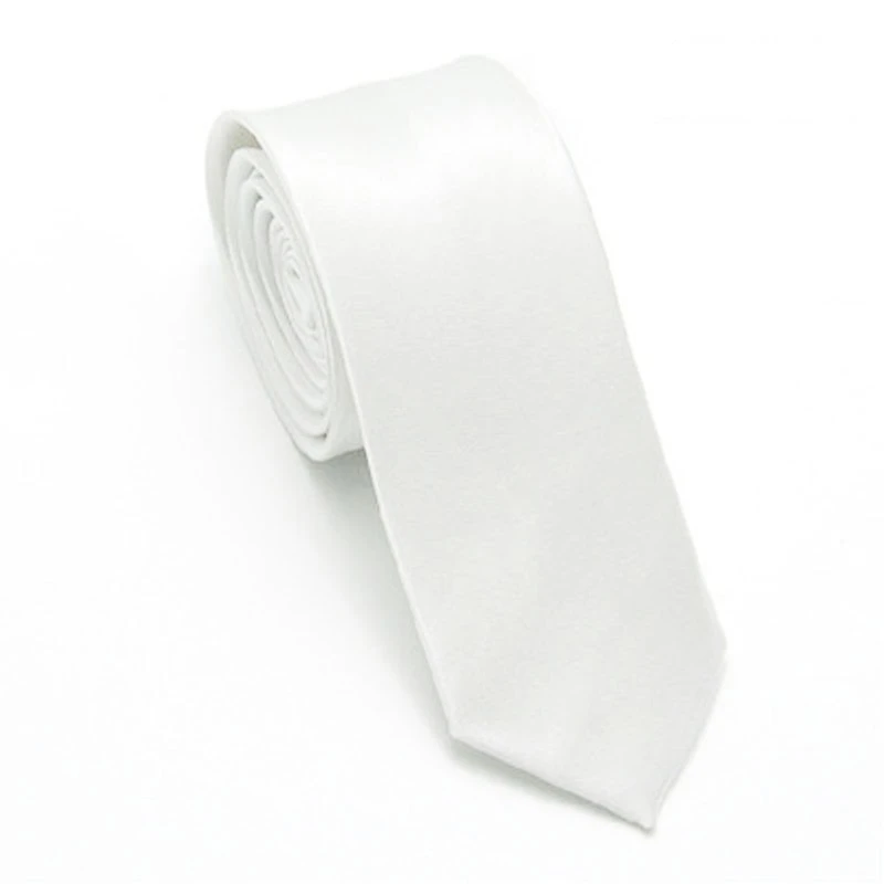 

Men Blank Sublimation Tie Solid Color White DIY Heat Transfer Polyester Silky Necktie for Formal Wedding Party Graduation 10CF