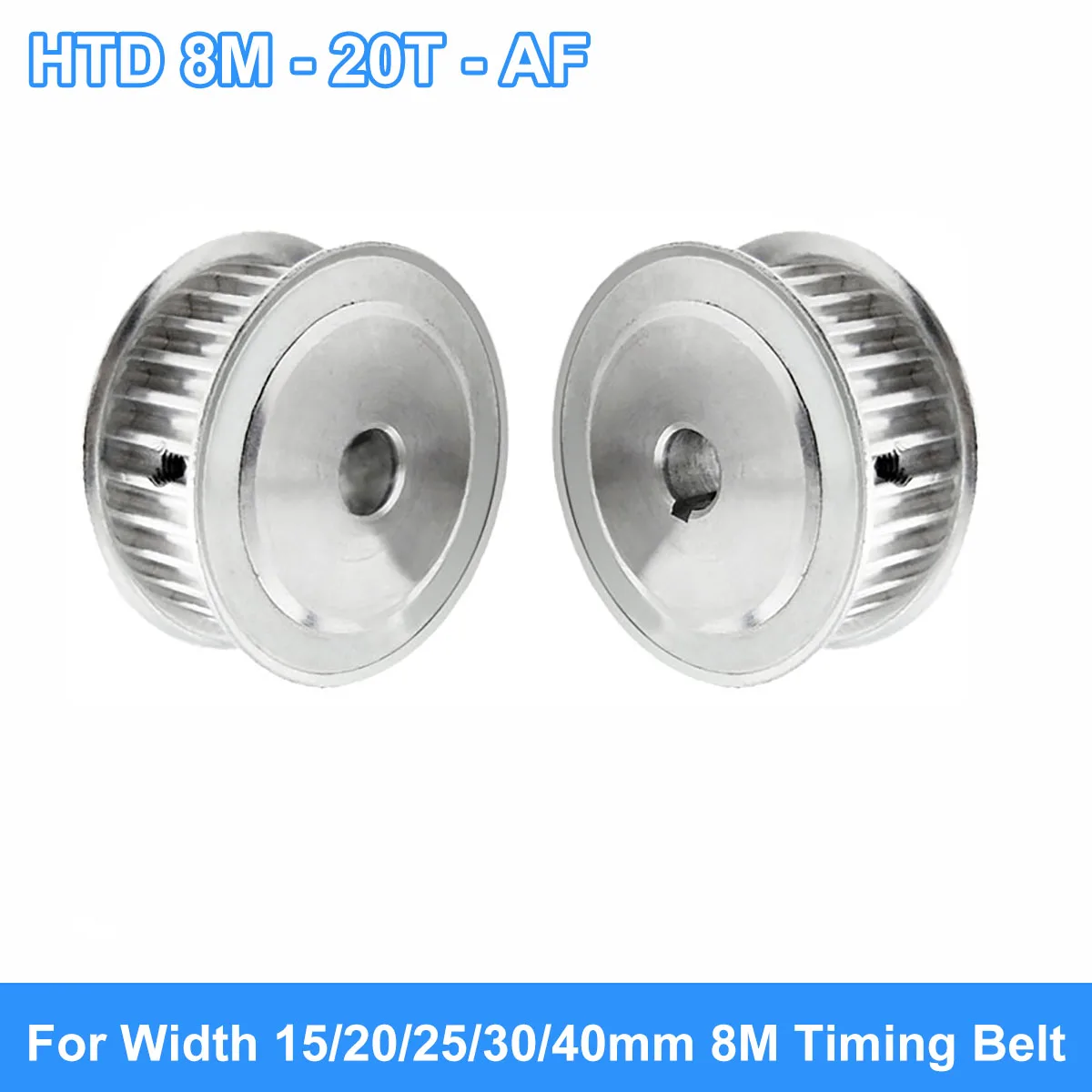 

HTD 8M 20Tooth Timing Pulley 8M-20T AF Synchronus Pulley Keyway Bore 8-30mm For Width 15/20/25/30/40mm 8M Timing Belt