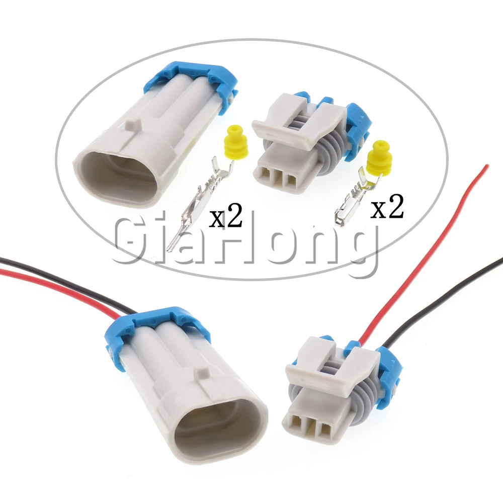 

1 Set 2 Way Starter Accessories 12162343 12052644 Car Solenoid Valve Electric Wire Harness Socket With Terminal And Rubber Seals