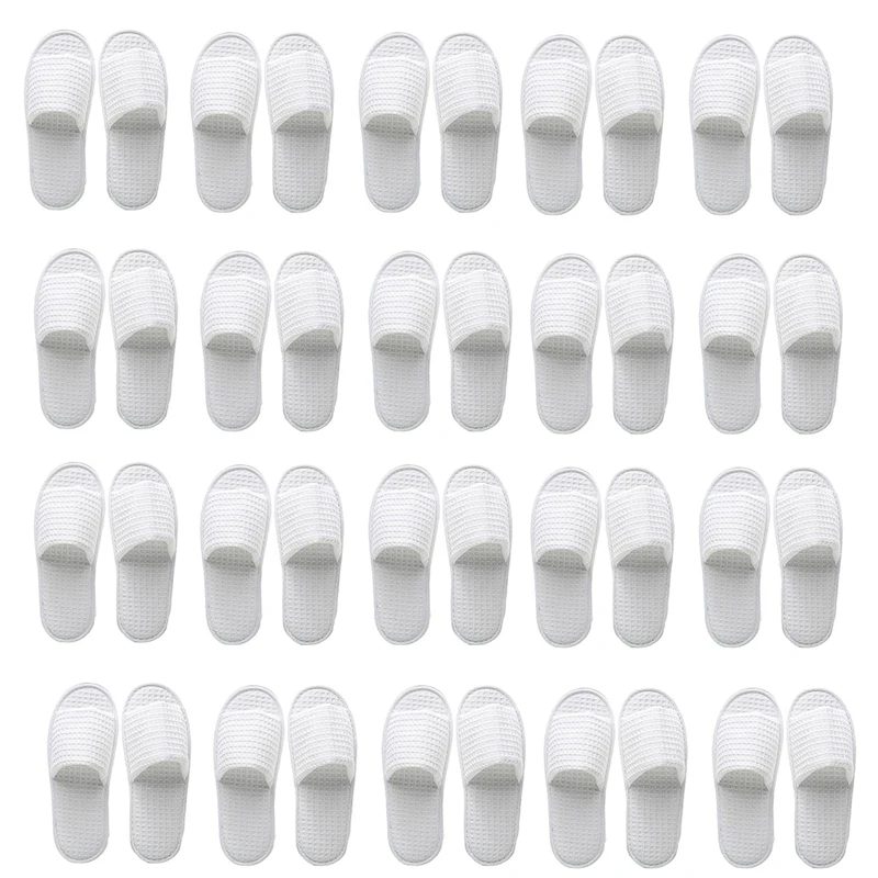 

NEW-Spa Slippers, 20 Pairs Open Toe Toe Disposable Slippers Fit Size For Men And Women For Hotel Home Guest Used