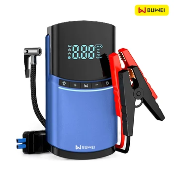 BUWEI 자동차 점프 스타터 및 공기 펌프, 자동차 타이어 팽창기, 4 in 1, 150PSI 공기 압축기, 12000mAh 보조배터리