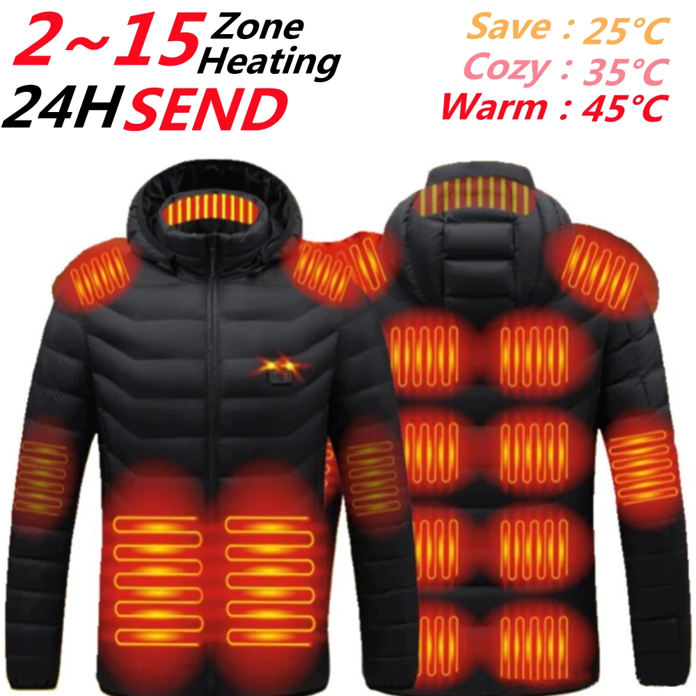 2-15 Areas Heated Jacket For Men Men's Vest USB Electric Heating Jackets Winter Outdoor Warm Sprots Thermal Coat Clothing Jacket
2-15 Areas Heated Jacket For Men Men's Vest USB Electric Heating Jackets Winter Outdoor Warm Sprots Thermal Coat Clothing Jacket
