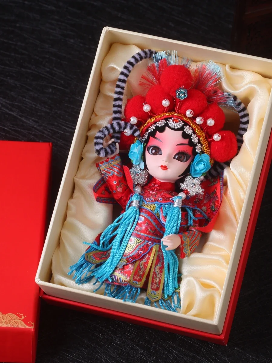 

Silk Man Peking Opera Character Facial Makeup Beijing Souvenir Doll Decoration Chinese Style Characteristic Small Gift