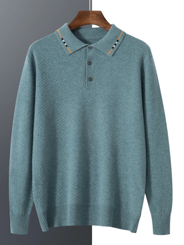 High-Grade New Spring Autumn 100% Cashmere Sweaters Fashion POLO Neck Long Sleeve T-shirt Men Sweater Large Size Men Pullover
High-Grade New Spring Autumn 100% Cashmere Sweaters Fashion POLO Neck Long Sleeve T-shirt Men Sweater Large Size Men Pullover