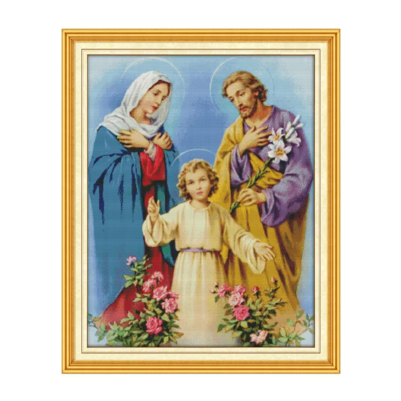 

Holy family cross stitch kit people 18ct 14ct 11ct count print canvas stitches embroidery DIY handmade needlework