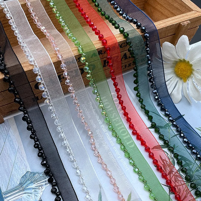 10 yards/roll Handmade beaded lace gauze belt crystal bead lace DIY clothing barcode accessories
10 yards/roll Handmade beaded lace gauze belt crystal bead lace DIY clothing barcode accessories