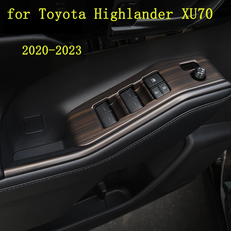 

For Highlander XU70 accessories 2021 2022 Car Door Armrest Window Glass Lift Control Switch Cover Trim Car styling Accessories