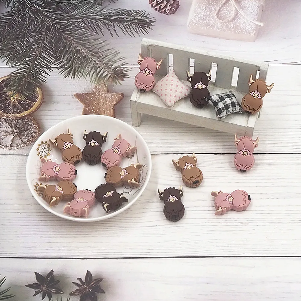 Chenkai 50PCS Highland Cow Beads Silicone Charms Focal Beads For Beadable Pens Character Beads For DIY Baby Pacifier Dummy Chain
Chenkai 50PCS Highland Cow Beads Silicone Charms Focal Beads For Beadable Pens Character Beads For DIY Baby Pacifier Dummy Chain