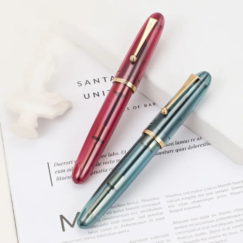 

JinHao 9019 Dadao Fountain Pen Acrylic Transparent Spin Pen 40MM Nib Spin Elegante Signature Stationery Ink Pen