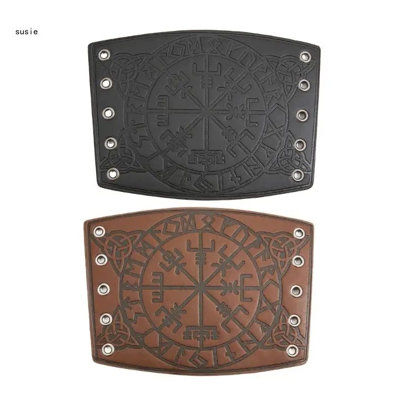 

X7YA Embossed Pattern Medieval Style Bracers Punk Vintage Knights Wristband