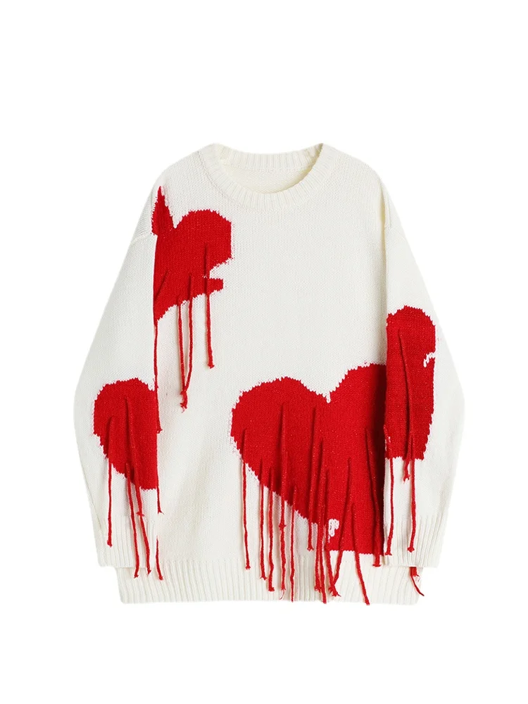 2023 Women Autumn Sweaters Fashion Knitted Streetwear Heart Tassel Pullover Retro Sweater Gothic Oversize Knitwear Tops Feamle
2023 Women Autumn Sweaters Fashion Knitted Streetwear Heart Tassel Pullover Retro Sweater Gothic Oversize Knitwear Tops Feamle