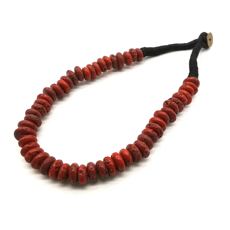 Bijoux tibétains avec perles de verre Sherpa, colliers de la présidence perlés au chalumeau antique, rouge, lieux, nouveau, 2024 5