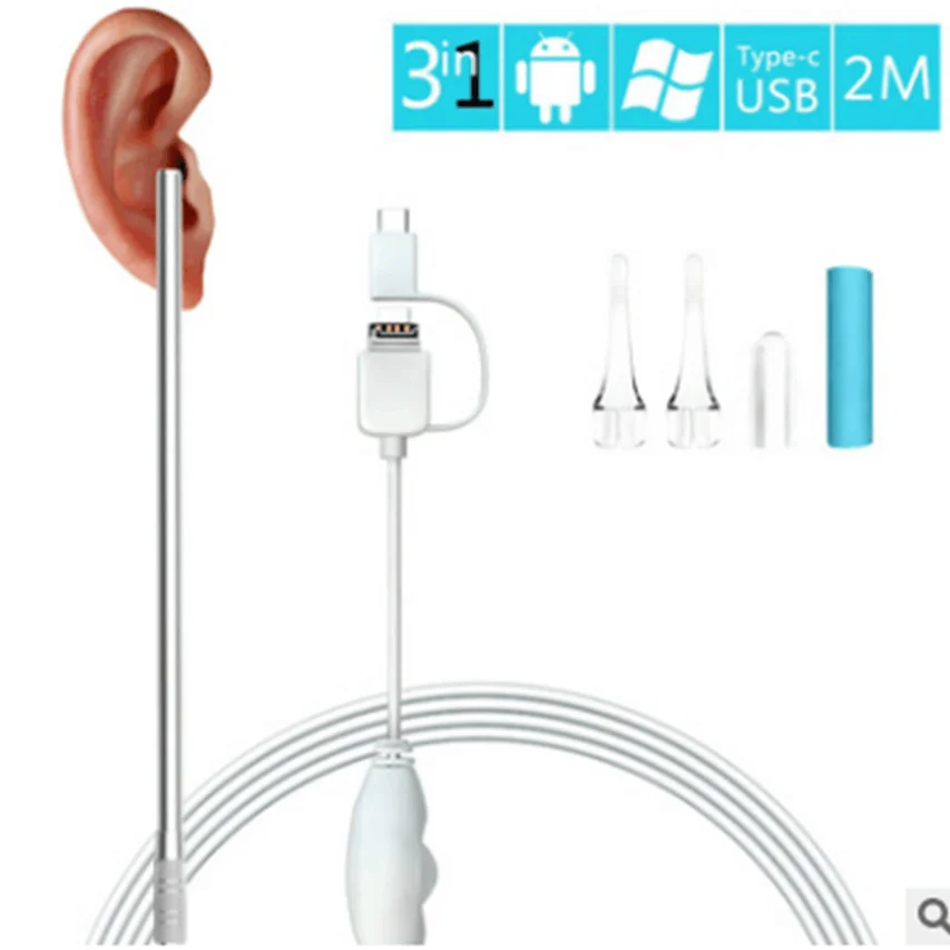 Ear Endoscope 3 In 1 Ear Cleaning Tool HD Visual Ear Spoon Multifunctional Earpick 5.5mm Mini Camera HD Android PC Ear Otoscope
Ear Endoscope 3 In 1 Ear Cleaning Tool HD Visual Ear Spoon Multifunctional Earpick 5.5mm Mini Camera HD Android PC Ear Otoscope