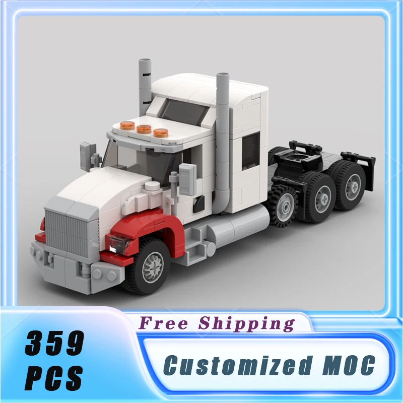 

Classical City Vehicle MOC T800 Semi-trailer Truck Building Blocks Model Bricks Sets Assemble Display Children's Toys Gifts