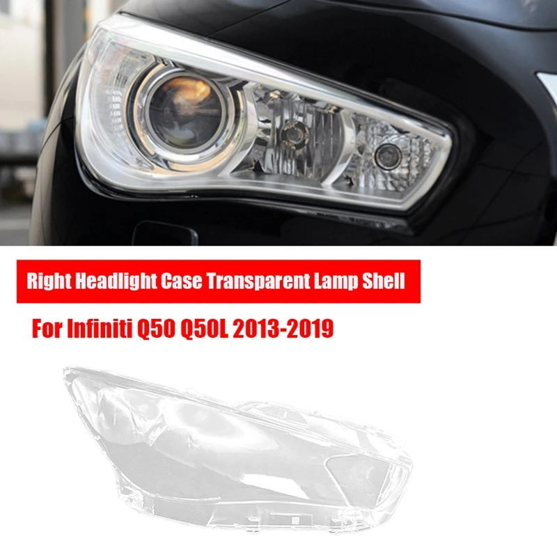 

Headlight Cover Transparent Lamp Shell for Infiniti Q50 Q50L 2013-2019 Head Light Lamp Glass Lens Lampshade Housing B