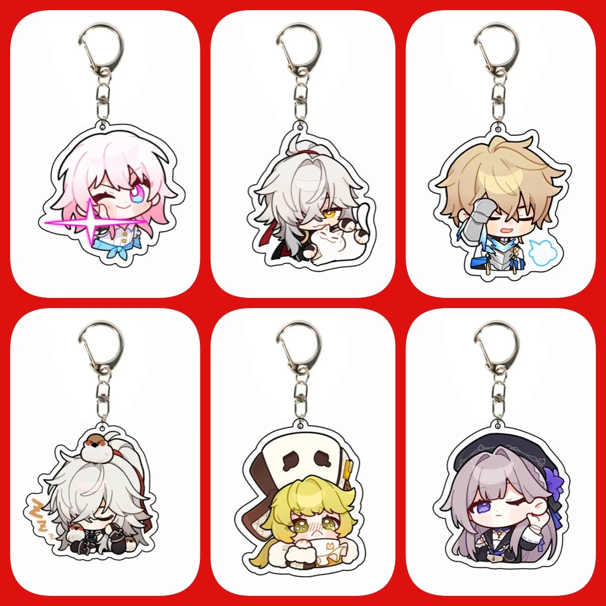 

Anime Game Honkai Star Rail Keychain Figure Dan Heng Kafka Bronya Rand Lanyard for Mobile Phone Charm Decoration