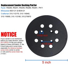 5 Inch Hook And Loop Orbit Sander Sander Backing Pad 125mm For Ryobi RS290 RS241 RS280 P411 8dust Holes Replacement Pads
5 Inch Hook And Loop Orbit Sander Sander Backing Pad 125mm For Ryobi RS290 RS241 RS280 P411 8dust Holes Replacement Pads