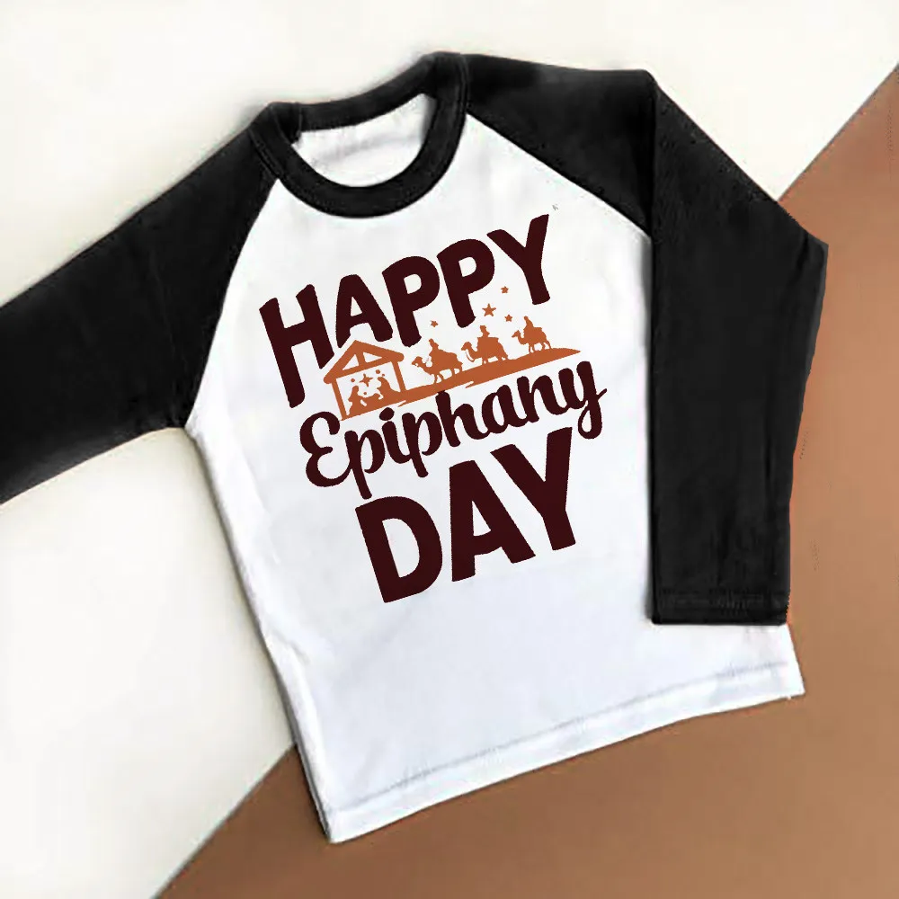Happy Epiphany Day Print Kids T Shirt Epiphany Girl Boy T-shirt Raglan Sleeves Tops Clothes Child Holiday Party Outfits Tshirt
Happy Epiphany Day Print Kids T Shirt Epiphany Girl Boy T-shirt Raglan Sleeves Tops Clothes Child Holiday Party Outfits Tshirt