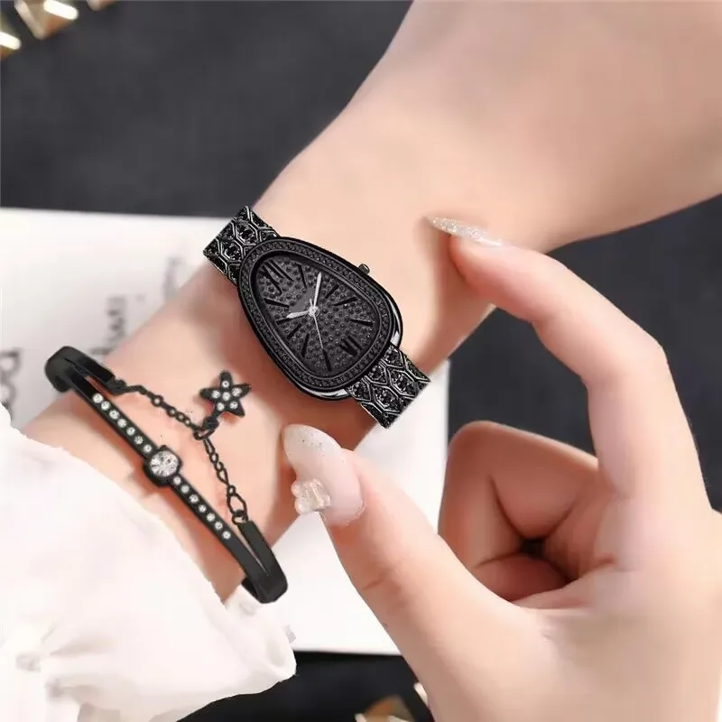 

Reloj Women's Watch Snake Shaped Filled With Diamonds Fashionable And Versatile Irregular Dial Party Decoration Girl Gift Clock