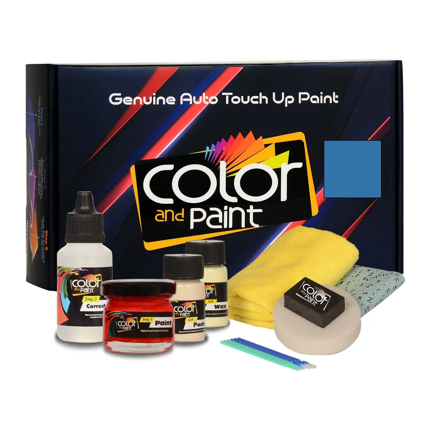 

Color and Paint compatible with Dodge Automotive Touch Up Paint - DAYTONA BLUE MET - PB4 - Basic Care