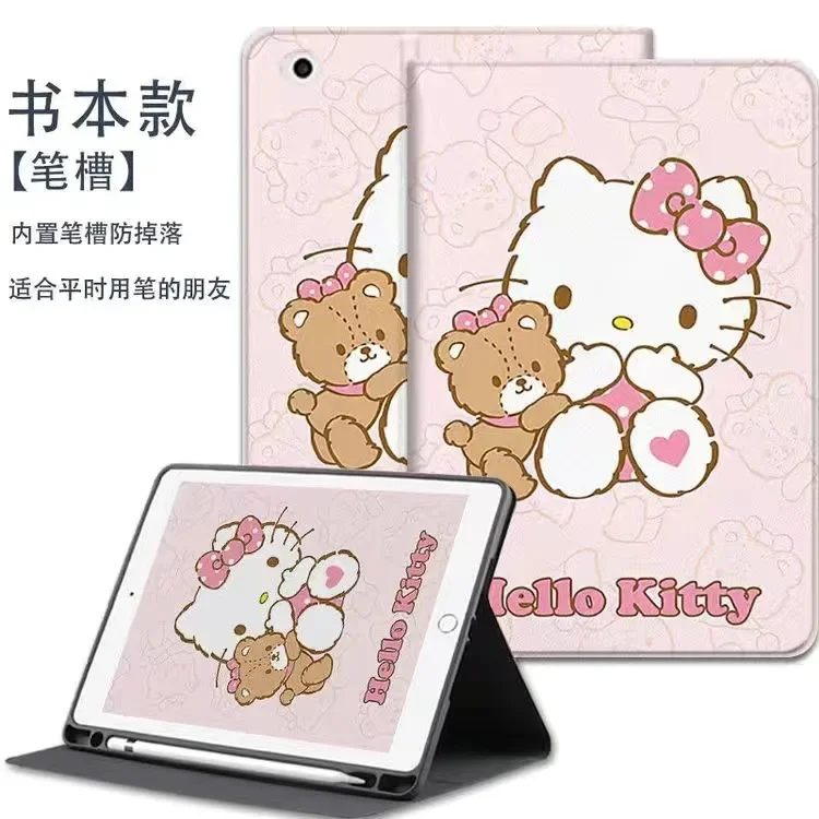 

Sanrios Hello Kitty Pink Cute With Pen Slot For iPad Air 2021 10.2 Case Mini 6 Air 4 10.9 Silicone Protective Pro 11 Inch Cover