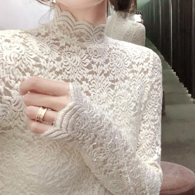 Блузка Женская осенне-зимняя с воротником-стойкой | одежда