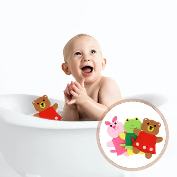 Artibetter 목욕 바디 스크럽 타월, 귀여운 동물 인형 목욕 장갑, 수세미 소프트 워시 스폰지 목욕 스폰지 바디, 3 개