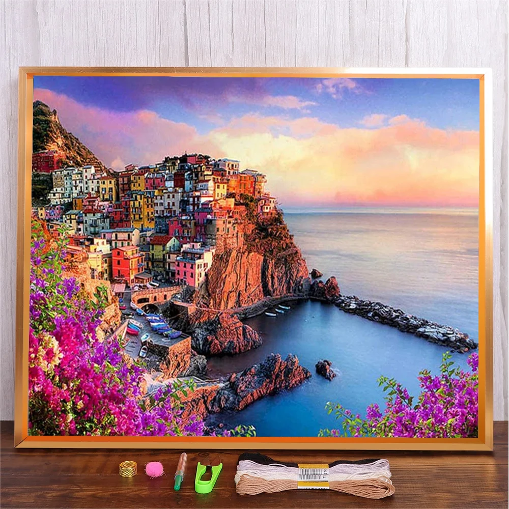 Seaside Town Cross Stitch Kit 14ct 11ct Sunset Landscape Printed Fabric Cotton Thread Embroidery DIY Handmade Wall Art Picture
Seaside Town Cross Stitch Kit 14ct 11ct Sunset Landscape Printed Fabric Cotton Thread Embroidery DIY Handmade Wall Art Picture