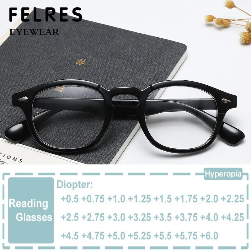 

Очки для чтения в стиле ретро с рисовыми гвоздиками маленькая круглая оправа для мужчин и женщин очки с защитой от синего света оптические очки для коррекции дальнозоркости