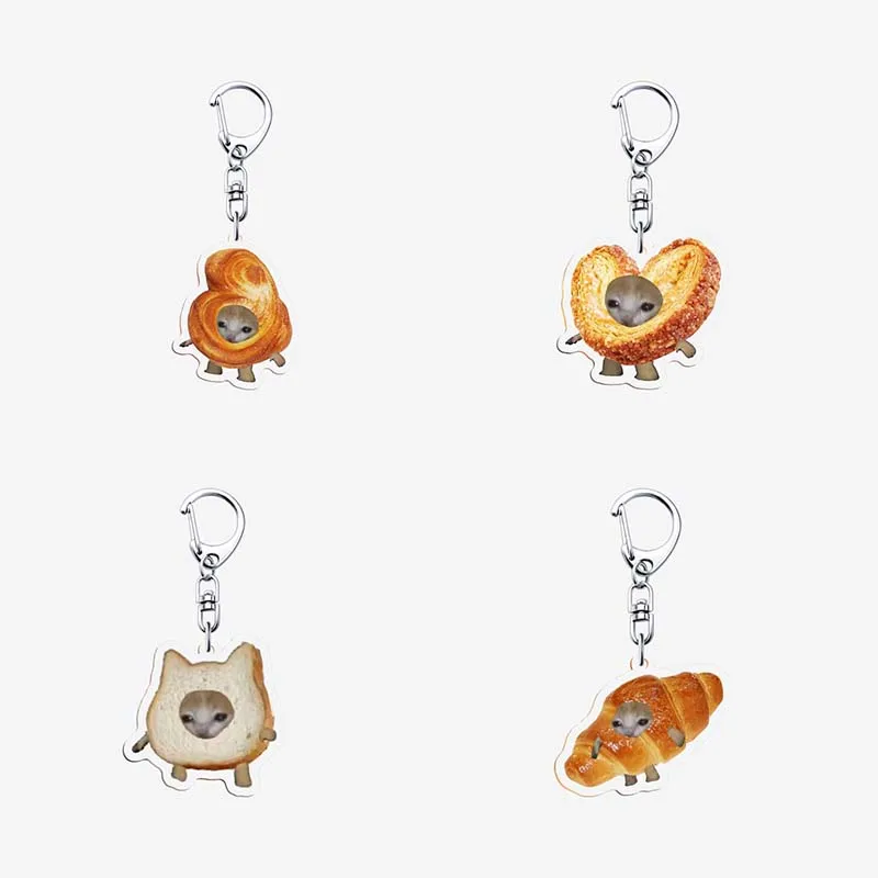 

HOT Cute Crying Banana Cat Meme Keychain Funny Fruit Happy Cats Pendant Keyring Keyfob for Women Man Jewelry Accessories Gifts