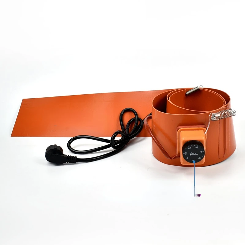 Drum Heater Rubber Heating Band with Thermostat Pail Barrel Silicone 55 Gallon 120V 300W 55gal Heating Element 1.5mm
Drum Heater Rubber Heating Band with Thermostat Pail Barrel Silicone 55 Gallon 120V 300W 55gal Heating Element 1.5mm