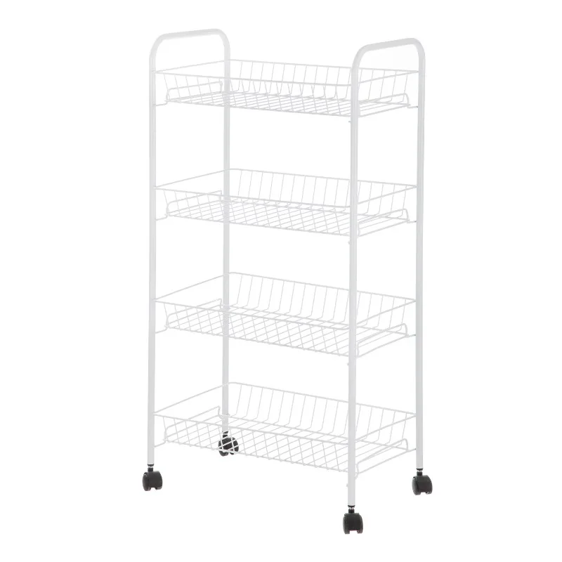 

Mainstays 4-Shelf Steel Laundry Cart with Caster Wheels, White, Adult, Senior and Teen Age Groups