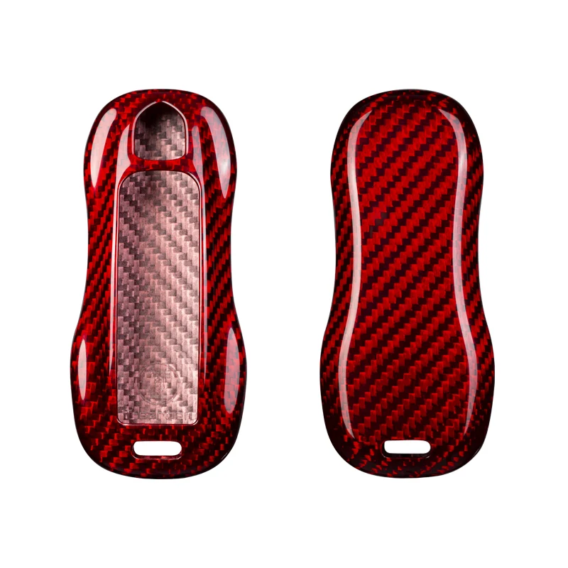 

Carbon Fiber Key Fob Cover for Porsche 911 Carrera 918 Cayenne Coupe Macan Panamera Taycan Smart Car Remote Key Shell Case