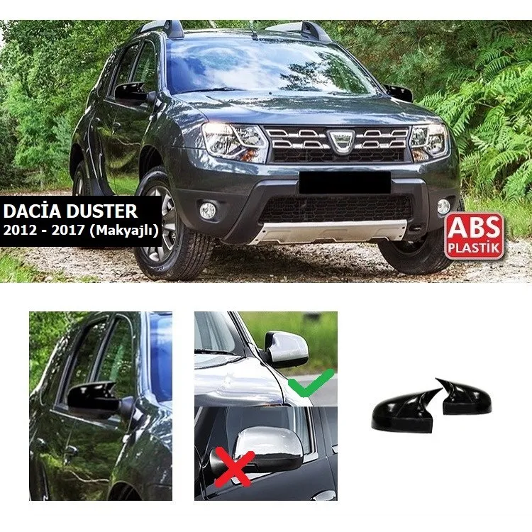 

Bat Style Mirror Cover For Dacia Duster MK1, Glossy Black, Piano Black, Left & Right, High Quality, ONLY FOR 2012 2017