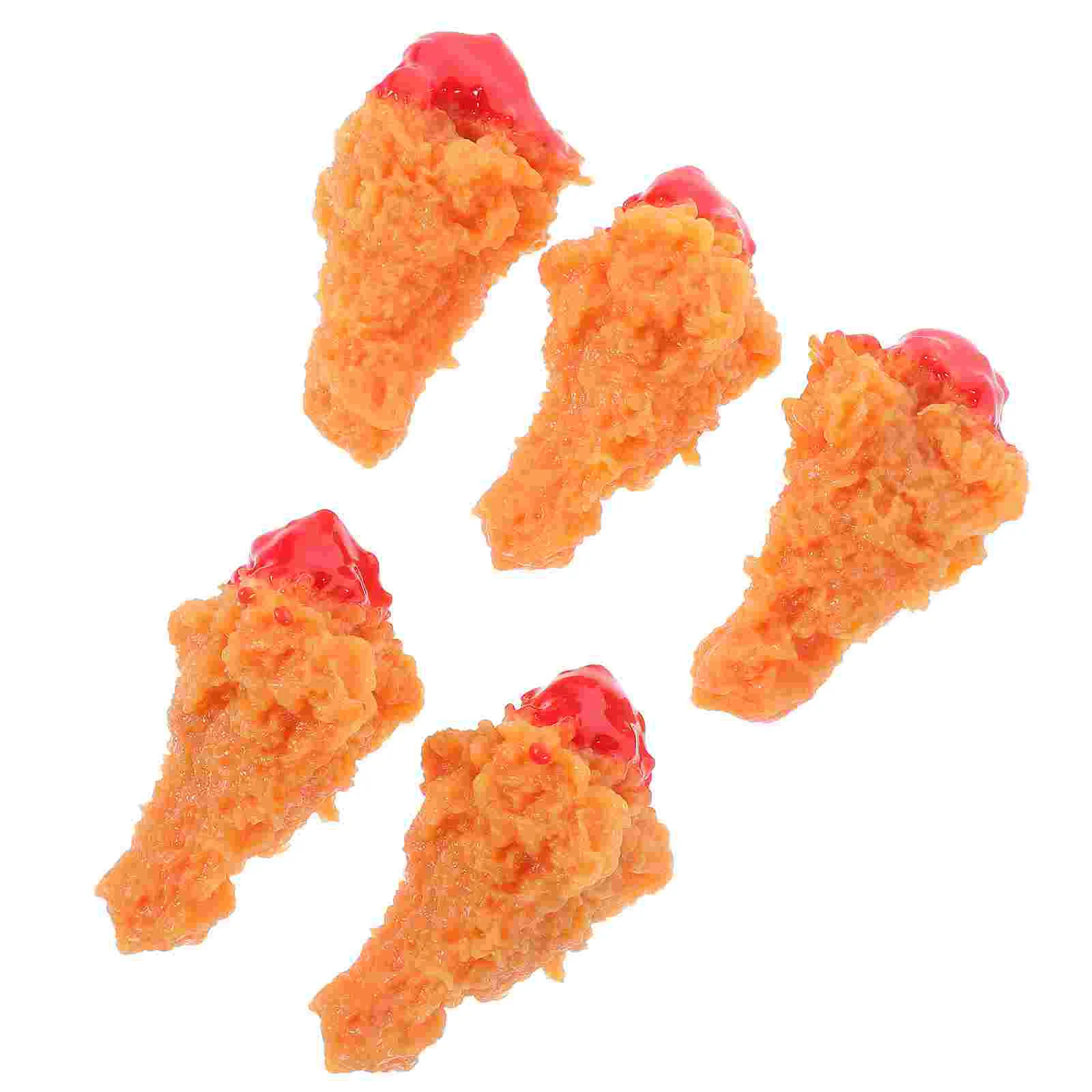 

5 Pcs Simulation Chicken Legs Wear-resistant Food Model Thighs Fake Artificial Imitated Photo Prop Decor Jam Drumstick Lifelike