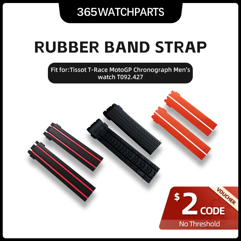 2pcs/set New Tropical Rubber Strap Waterproof Watch Band for Tissot T-Race MotoGP Chronograph Men's Watch T092.427
2pcs/set New Tropical Rubber Strap Waterproof Watch Band for Tissot T-Race MotoGP Chronograph Men's Watch T092.427