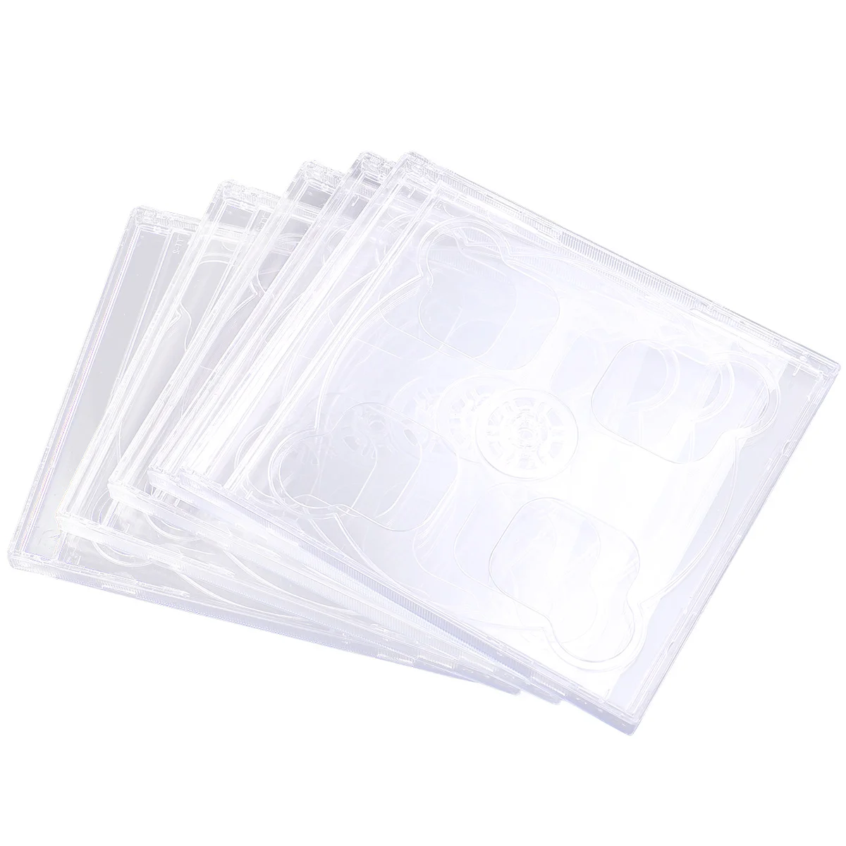 

5pcs Dual CD Jewel Case with Assembled Clear Tray Standard Empty Clear Replacement DVD Case Portable CD Package Case