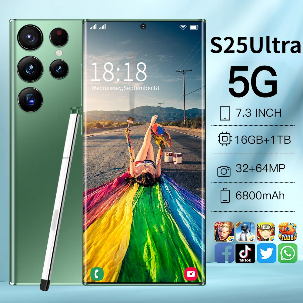S25 Ultra Mobile Phones 7.3 HD Screen SmartPhone Original 22GB+2TB 4G 5G Dual Sim Celulares Android Unlocked 7000mAh Cell Phone
S25 Ultra Mobile Phones 7.3 HD Screen SmartPhone Original 22GB+2TB 4G 5G Dual Sim Celulares Android Unlocked 7000mAh Cell Phone