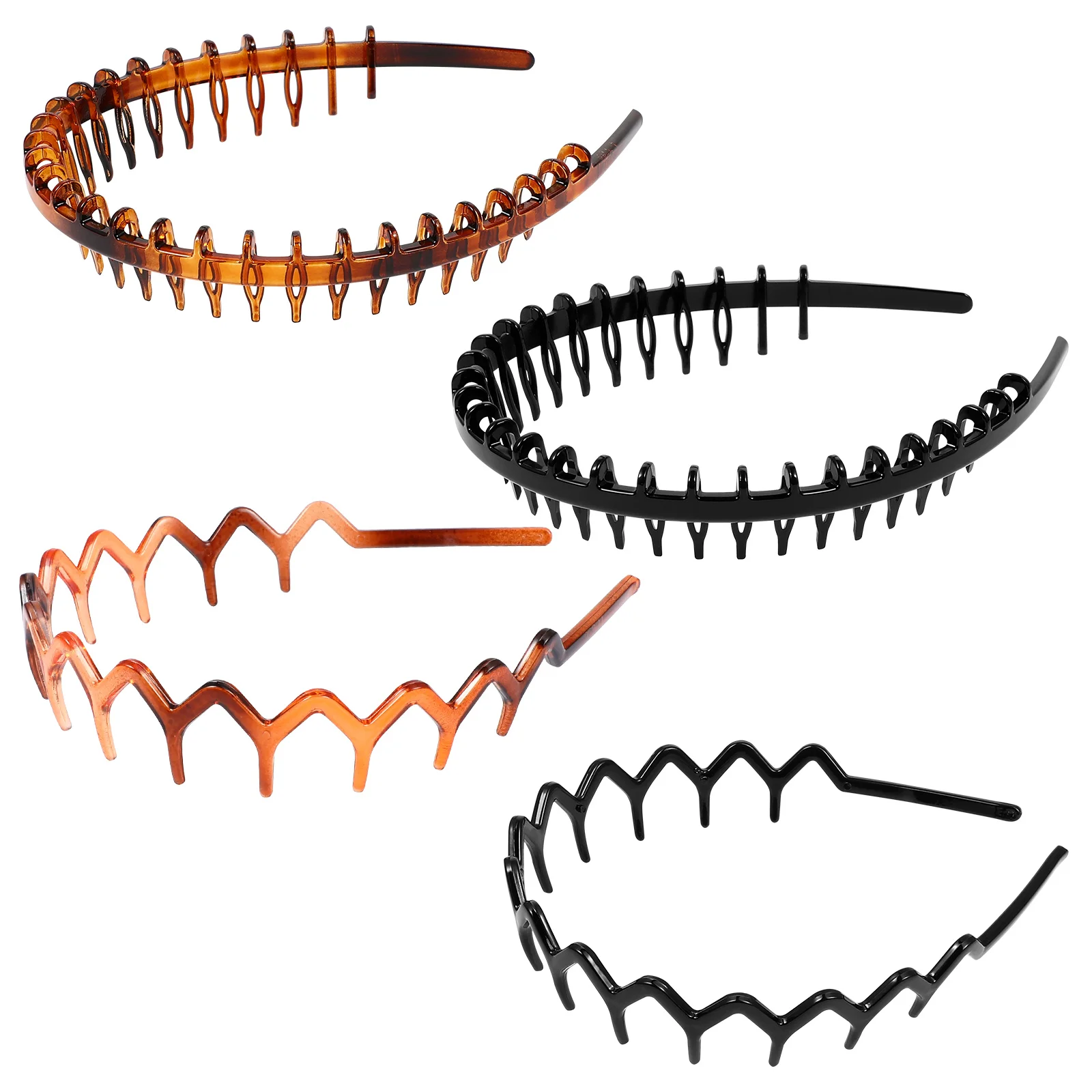 

4 Pcs Vintage Non-slip Headband Girls Headdress Hair Accessories Branch Hoops Toothed Hairband Plastic Face Washing