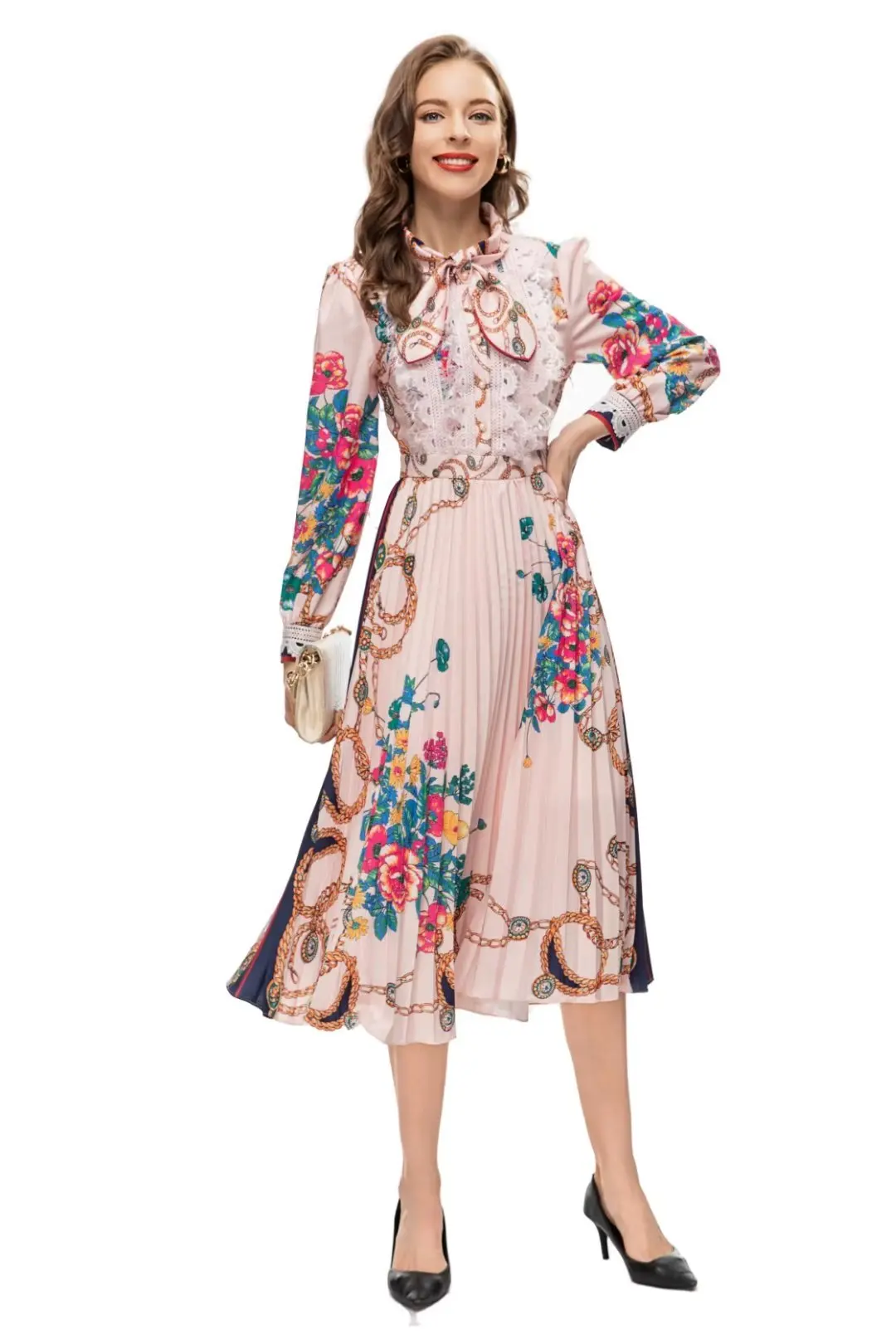 College Wind-Pressed Bow Tie Long-Sleeved 2023 Summer Women's Print Lace Embroidered Dress
College Wind-Pressed Bow Tie Long-Sleeved 2023 Summer Women's Print Lace Embroidered Dress