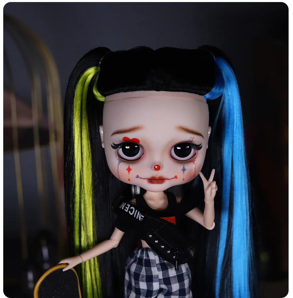 Harley – Premium Custom Neo Blythe Doll with Multi-Color Hair, White Skin & Matte Cute Face 4 Harley – Premium Custom Neo Blythe Doll with Multi-Color Hair, White Skin & Matte Cute Face 11