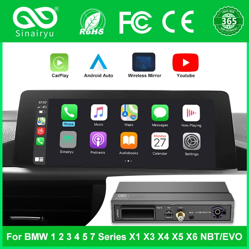 Wireless CarPlay for BMW NBT 1 2 3 4 5 7 Series X1 X3 X4 X5 X6 F15 F16 F25 F26 F48 F01 F10 F11 F22 F20 F30 F32
Wireless CarPlay for BMW NBT 1 2 3 4 5 7 Series X1 X3 X4 X5 X6 F15 F16 F25 F26 F48 F01 F10 F11 F22 F20 F30 F32