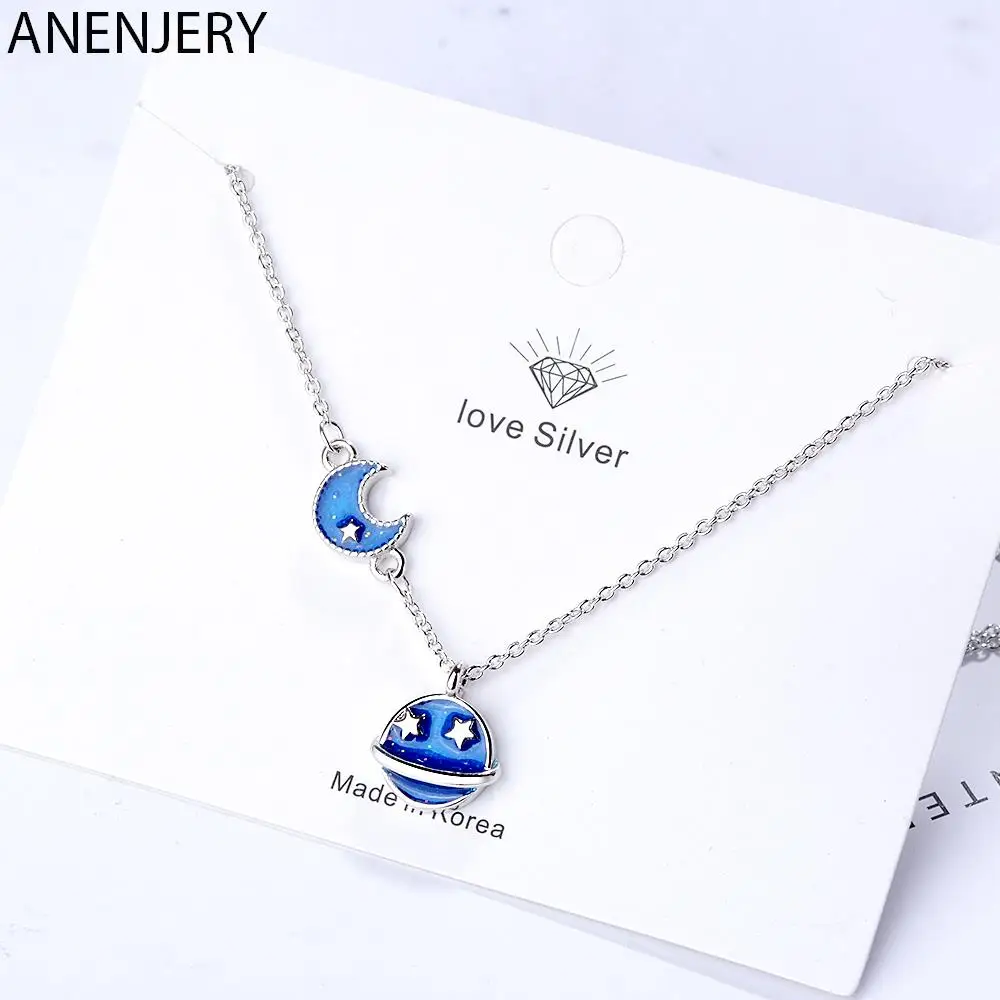Женская эмалированная Синяя подсветка ANENJERY дизайнерский подарок | Украшения и