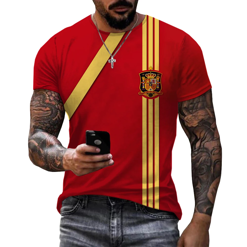 Summer National Memorial Day T-shirt Spanish Flag 3D Printed T-shirt Men's Casual Short Sleeve Printed 3D Oversized T-shirt
Summer National Memorial Day T-shirt Spanish Flag 3D Printed T-shirt Men's Casual Short Sleeve Printed 3D Oversized T-shirt