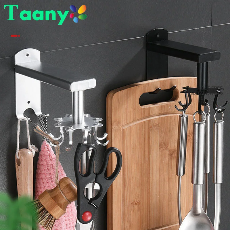 Kitchen rotating hook free punching 360 degree rotating rack wall hanging creative space saving spatula aluminum storage rack
Kitchen rotating hook free punching 360 degree rotating rack wall hanging creative space saving spatula aluminum storage rack