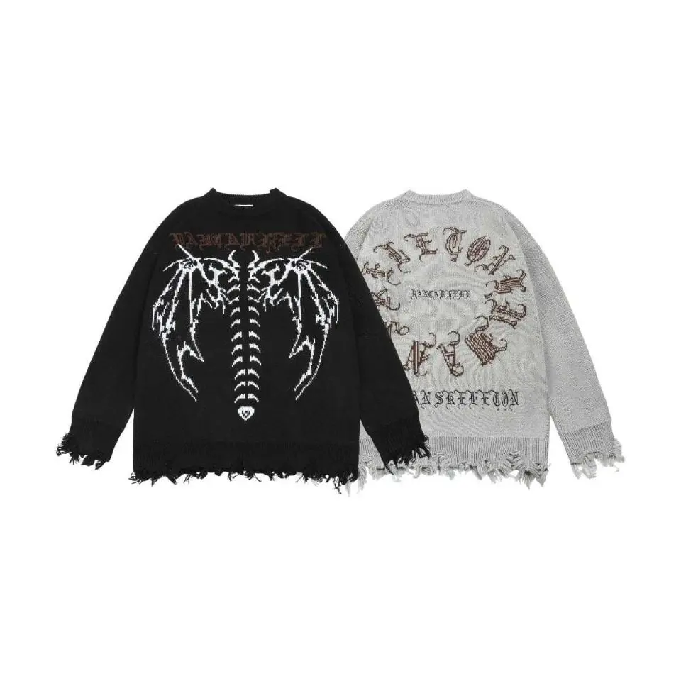 High Street Personalized Gothic Letter Jacquard Worn Loose Sweater for Men and Women Hip Hop European and American Knitwear
High Street Personalized Gothic Letter Jacquard Worn Loose Sweater for Men and Women Hip Hop European and American Knitwear
