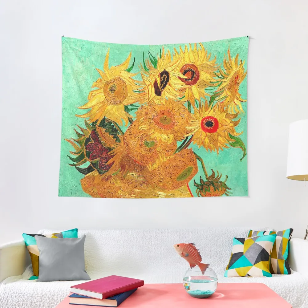 

Sunflowers (12 Flowers) by Vincent van Gogh Tapestry Decorative Wall Mural House Decor Decoration Home Tapestry