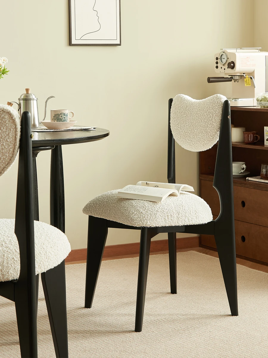 

Dining chairs with solid wood backrest, living room designer, leisure desk, simple and modern small unit design